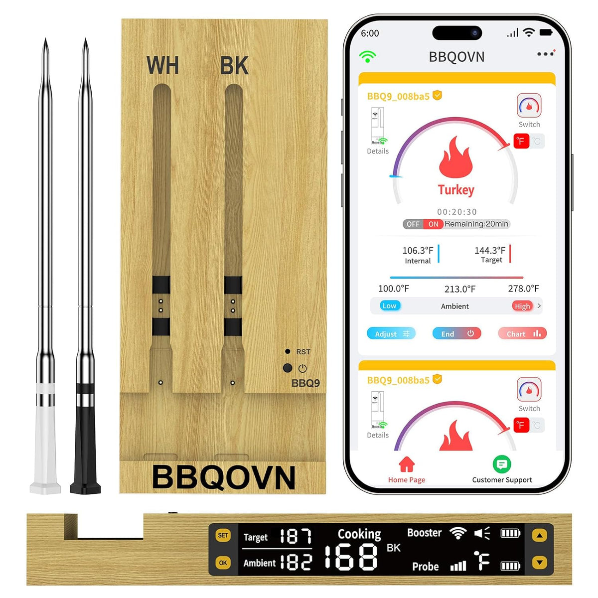 EXHAUST FAN BBQ Temperature Controller WiFi Bluetooth Grill Meat